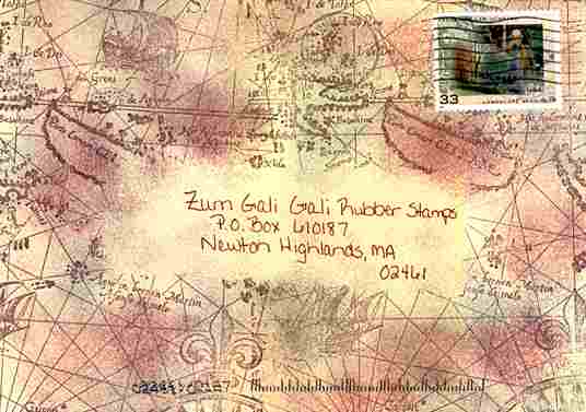 Envelope with antique map motif